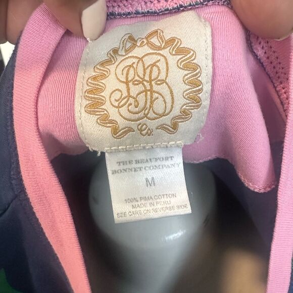 Beaufort Bonnet Company Navy Floral Knit Pima Cotton Nightgown M - Picture 5 of 5